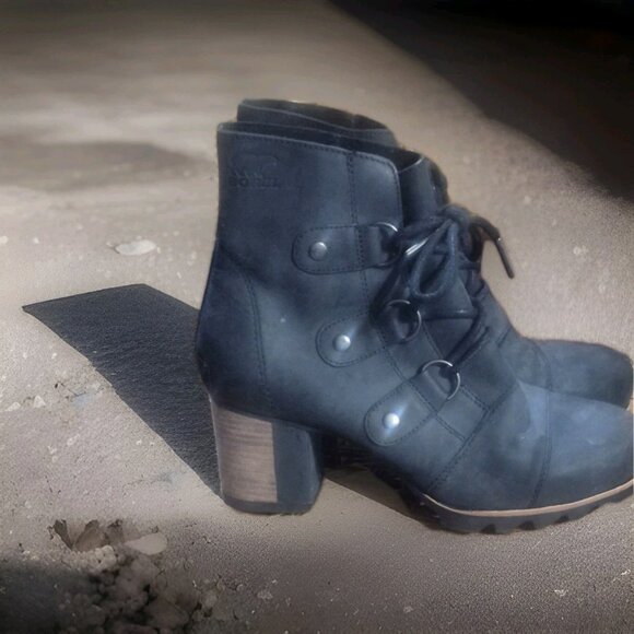 NEW Women's SOREL Addington Lace Up Waterproof Dark Fog Black Boot Sz 8.5 $275 - Picture 4 of 7